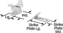 Image of Product. Front orientation. Contains Annotated. Push-to-Close Latches. Vibration-Resistant Push-to-Close Latches with Handle, Style 7.