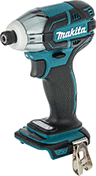 Image of Product. Front orientation. Impact Drivers. Low-Noise Cordless Impact Drivers, Makita.