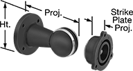 Image of Product. Front orientation. Contains Annotated. Door Holders. Magnetic Wall-Mount Door Holders, Style 2.