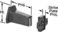 Image of Product. Front orientation. Contains Annotated. Door Holders. Magnetic Wall-Mount Door Holders, Style 1.