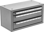 Image of Product. Front orientation. Cutting Tool Cabinets. Bur Cabinets.