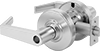 High-Traffic Key- and Button-Locking Door Handles without Lock Cylinders
