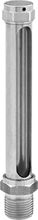 Image of Product. Male Straight. Front orientation. Oil-Level Indicator, Brass Straight, 1/2 NPTF Male, 9-7/16" Overall Height.