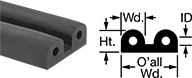 Image of Product. Front orientation. Contains Annotated, MultipleImages. Edge Seals. Chemical-Resistant Surface-Mount Edge Seals, Style B.