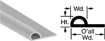 Image of Product. Front orientation. Contains Annotated, MultipleImages. Edge Seals. Water-Resistant Hollow Rubber Flange-Mount Edge Seals.