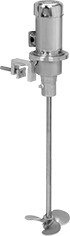 Image of Product. For Thin Liquids. Front orientation. Mixers. Food and Beverage Electric Mixers for Tanks, 1 Propeller, 3 5/8" Diameter Propeller.