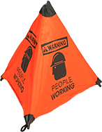 Image of Product. Front orientation. Signs. Collapsible Restricted Area Signs, Warning—People Working (English).