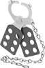 Pry-Resistant Interlocking-Hasp Lockouts with Chain