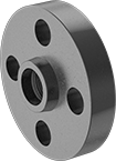 Image of Product. Front. Front orientation. Pipe and Fittings. Extreme-Pressure Iron and Steel Threaded Pipe Flanges, Forged Flanges, Flanged Fitting Connection, Threaded Fitting Connection, Female, Raised Surface.