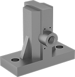 Image of Product. Style 7. Front orientation. Vibrators. Air-Powered Vibrators for Wet Materials, Base Mounting Hole, Side Inlet, Style 7.