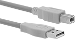 Image of Product. Front orientation. USB Cords. Continuous-Flex USB Cords, USB-A Plug × USB-B Plug.