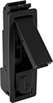 Image of Product. Style 9. Front orientation. Push-to-Close Latches. Paddle-Handle Keyed Push-to-Close Locking Latches, Style 9—Through-Hole Mount (Press Fit).