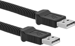 Image of Product. Front orientation. USB Cords. Crush-Resistant USB Cords, USB-A Plug × USB-A Plug, Cork Fiber-Reinforced PVC Cord Insulation.
