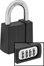 Image of Product. Front orientation. Contains Inset. Padlocks. Weather-Resistant Resettable Combination Padlocks, Style A.