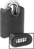 Image of Product. Front orientation. Contains Inset. Padlocks. Cut-Resistant Resettable Combination Padlocks, Style B.