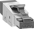 Image of Product. Straight. Front orientation. RJ45 Connectors. Shielded Snap-On RJ45 Connectors, Straight.