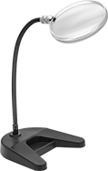 Image of Product. Front orientation. Magnifiers. Weighted-Base Gooseneck-Arm Workstation Magnifiers.