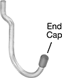 Image of Product. Front orientation. Contains Annotated. Pegboard Hook End Caps.
