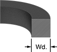 Image of Attribute. Front orientation. CrossSection view. Contains Annotated. O-Rings. Square-Profile Oil-Resistant Buna-N O-Rings.