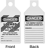 Image of Product. Front orientation. Contains Annotated. Tags. Nonconductive Lockout Hasps with Tag Holder.