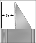 Image of Specification. Front orientation. Contains Annotated, Border. With Offset Bolt. Spring-Loaded Slide-Bolt Latches, 1/2" Bolt Offset.