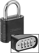 Image of Product. Front orientation. Contains Inset. Padlocks. Resettable Combination Padlocks, Style F.