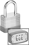 Image of Product. Front orientation. Contains Inset. Padlocks. Resettable Combination Padlocks, Style C.