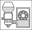 Image of System. Front orientation. Contains Border. Oil Reservoirs. Vented-System Constant-Level Oil Reservoirs.