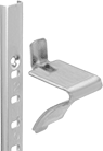 Image of System. Front orientation. Shelving. Standards and Shelf Supports for Cabinets and Bookcases, Single Slotted, Stainless Steel.