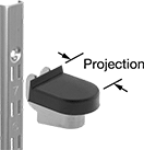 Image of Product. Front orientation. Contains Annotated. Shelving. Standards and Shelf Supports for Cabinets and Bookcases, Double Slotted, Stainless Steel.