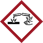 Image of Product. Front orientation. Labels. Globally Harmonized System (GHS) Labels , Corrosion Symbol.