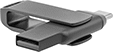 Image of Product. Front orientation. Flash Drives. Flash Drives, USB-A/USB-C.