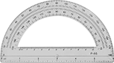 Image of Product. Front orientation. Protractors. Half Round.