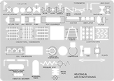 Image of Product. Front orientation. Stencils. Technical Symbol Drafting Stencils, Heating and Air Conditioning.