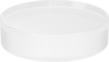 Image of Product. Front orientation. Clear Scratch- and UV-Resistant Cast Acrylic Disc, 1/2" Long, 2" Diameter.