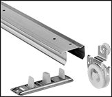 Image of Product. Front orientation. Contains Border. Door Tracks and Fittings. Roller Track Kits for Bypassing Doors, 60 lb. Track Capacity.