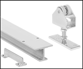 Image of Product. Front orientation. Contains Border, MultipleImages. Door Tracks and Fittings. I-Beam Roller Track Kits for Doors, 225 lb. Track Capacity.