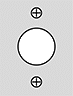 Image of Specification. Front orientation. 2 Mounting Holes.