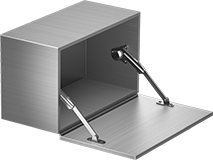 Image of ProductInUse. Front orientation. Lid Supports. Soft-Opening Lid Supports.