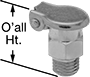 Image of Product. Male. Front orientation. Contains Annotated. Oil Fittings. Oil Fittings, Straight, Self-Closing Hinged Cover.