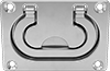 Unthreaded Through-Hole-Mount Recessed Folding Pull Handles with Mounting Plate