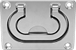 Image of Product. Style 9. Front orientation. Pull Handles and Knobs. Unthreaded Through-Hole-Mount Recessed Folding Pull Handles with Mounting Plate, Style 9—Oval Grip.