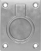 Image of Product. Style 4. Front orientation. Pull Handles and Knobs. Unthreaded Through-Hole-Mount Recessed Folding Pull Handles with Mounting Plate, Style 4—Oval Grip.