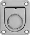Image of Product. Style 3. Front orientation. Pull Handles and Knobs. Unthreaded Through-Hole-Mount Recessed Folding Pull Handles with Mounting Plate, Style 3—Oval Grip.