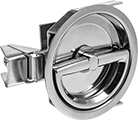 Image of Product. Front orientation. Multipoint Latches. Ring-Handle Multipoint Latches, Chrome-Plated Steel—Polished.