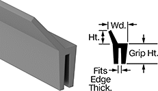 Image of Product. Front orientation. Contains Annotated, MultipleImages. Edge Seals. High-Temperature Push-On Edge Seals with Wiper.