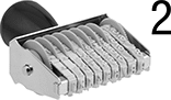 Image of Product. Front orientation. Contains Inset. Stamps. Rubber Stamp, Rotating Character, Number Characters.