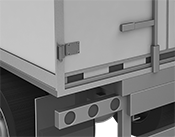 Image of ProductInUse. Front orientation. Hinges. Trailer Door Hinges.