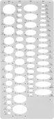 Image of Product. Ellipse. Front orientation. Stencils. Symbol Drafting Stencils, Ellipse (20°, 30°, 40°, and 50° Projections).