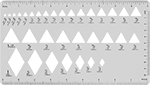 Image of Product. Front orientation. Stencils. Symbol Drafting Stencils, Diamond, Triangle.